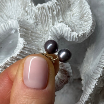14K Yellow Gold Pearl Earrings
