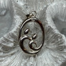 925 Sterling Silver Diamond Pendant Length 1.3 Inch
