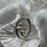 925 Sterling Silver Diamond Pendant Length 1.3 Inch