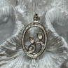 925 Sterling Silver Diamond Pendant Length 1.3 Inch
