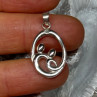 925 Sterling Silver Diamond Pendant Length 1.3 Inch