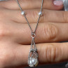 925 Sterling Silver Pearls Necklace Length 18 Inch Elegant
