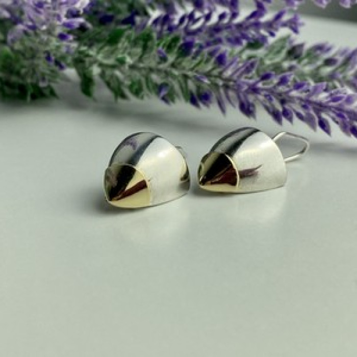 Vintage 925 Sterling Silver Gold Plated Earrings