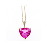 10K YELLOW GOLD PINK SAPPHIRE & DIAMOND PENDANT