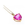 10K YELLOW GOLD PINK SAPPHIRE & DIAMOND PENDANT