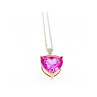 10K YELLOW GOLD PINK SAPPHIRE & DIAMOND PENDANT