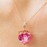 10K Yellow Gold Pink Sapphire & Diamond Pendant