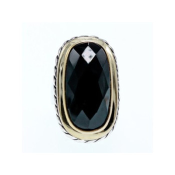 925 STERLING SILVER BLACK NEPHRITE ( JADE ) RING SIZE 7