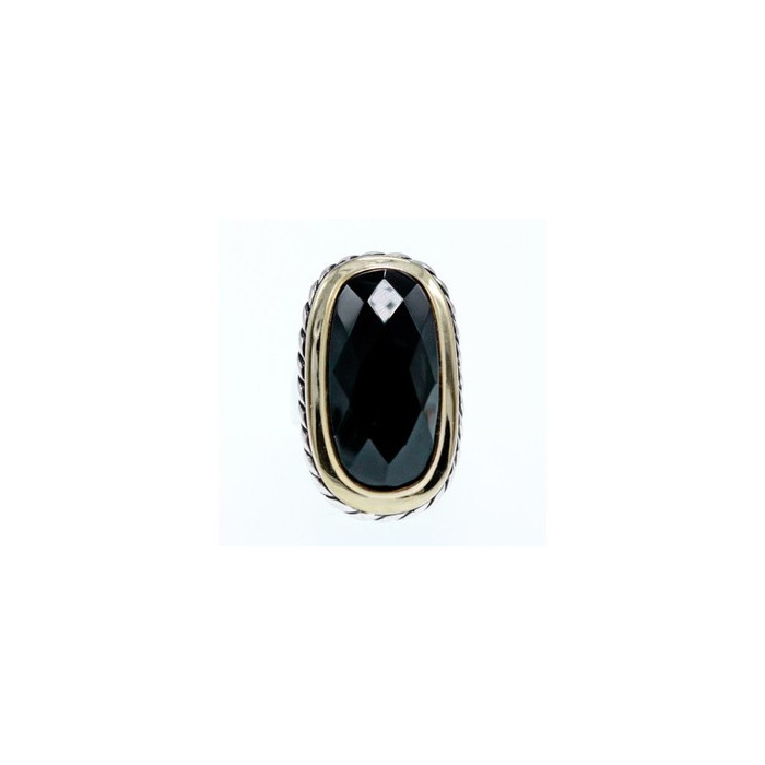 925 STERLING SILVER BLACK NEPHRITE ( JADE ) RING SIZE 7
