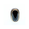925 STERLING SILVER BLACK NEPHRITE ( JADE ) RING SIZE 7