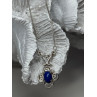 925 Sterling Silver Lapis Lazuli Necklace Length 19 In