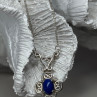 925 Sterling Silver Lapis Lazuli Necklace Length 19 In