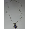 925 Sterling Silver Lapis Lazuli Necklace Length 19 In
