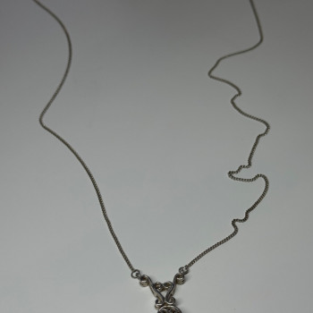 925 Sterling Silver Lapis Lazuli Necklace Length 19 In