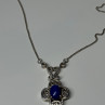 925 Sterling Silver Lapis Lazuli Necklace Length 19 In