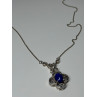 925 Sterling Silver Lapis Lazuli Necklace Length 19 In