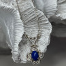 925 Sterling Silver Lapis Lazuli Necklace Length 19 In
