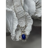925 Sterling Silver Lapis Lazuli Necklace Length 19 In