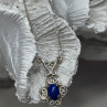 925 Sterling Silver Lapis Lazuli Necklace Length 19 In