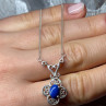 925 Sterling Silver Lapis Lazuli Necklace Length 19 In