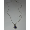 925 Sterling Silver Lapis Lazuli Necklace Length 19 In