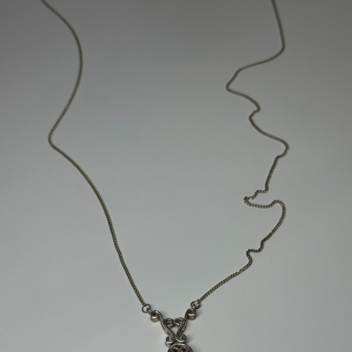 925 Sterling Silver Lapis Lazuli Necklace Length 19 In