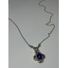 925 Sterling Silver Lapis Lazuli Necklace Length 19 In