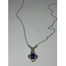 925 Sterling Silver Lapis Lazuli Necklace Length 19 In