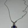 925 Sterling Silver Lapis Lazuli Necklace Length 19 In