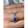 925 Sterling Silver Lapis Lazuli Necklace Length 19 In