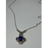 925 Sterling Silver Lapis Lazuli Necklace Length 19 In