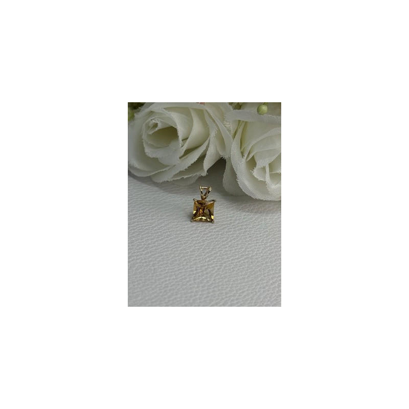 10K YELLOW GOLD CITRINE PENDANT LENGTH 0.40 INCH