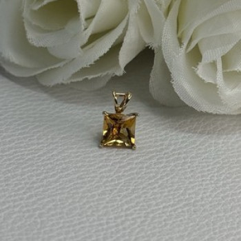 10K YELLOW GOLD CITRINE PENDANT LENGTH 0.40 INCH