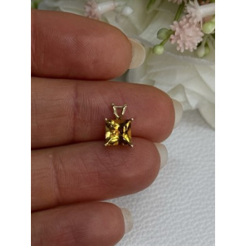 10K YELLOW GOLD CITRINE PENDANT LENGTH 0.40 INCH