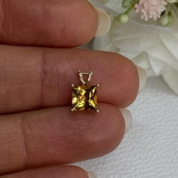 10K YELLOW GOLD CITRINE PENDANT LENGTH 0.40 INCH