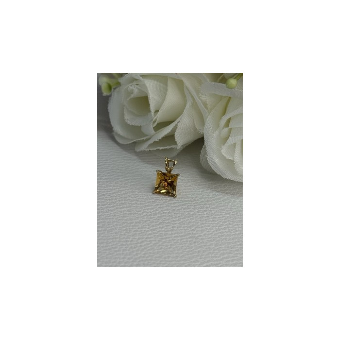 10K YELLOW GOLD CITRINE PENDANT LENGTH 0.40 INCH