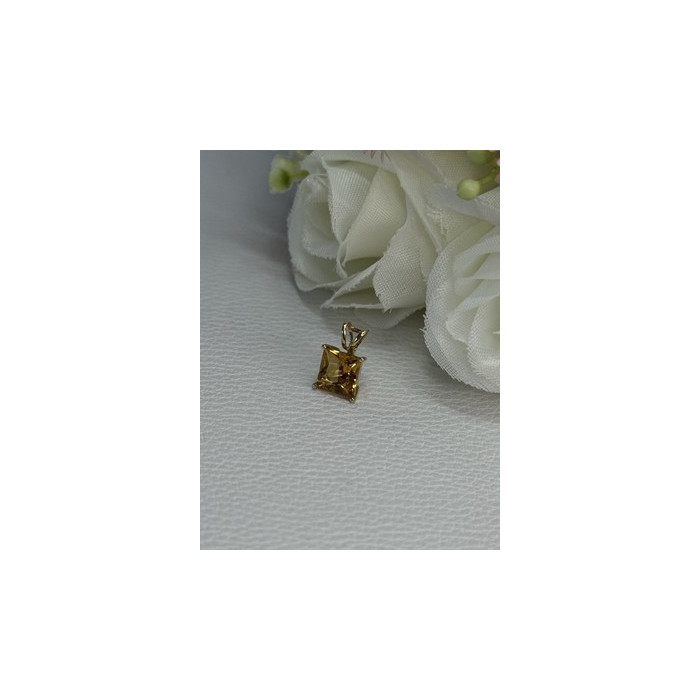 10K YELLOW GOLD CITRINE PENDANT LENGTH 0.40 INCH