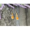 Vintage 925 Sterling Silver Agate Earrings