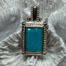 925 Sterling Silver Turquoise Pendant Length 1.3 Inch
