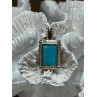 925 Sterling Silver Turquoise Pendant Length 1.3 Inch