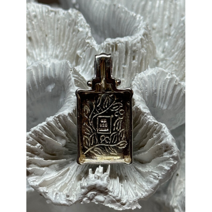 925 Sterling Silver Turquoise Pendant Length 1.3 Inch