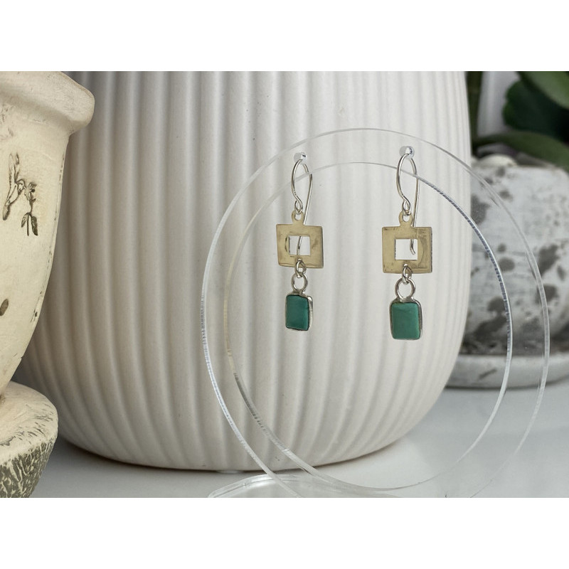 925 Sterling Silver Malachite Earrings