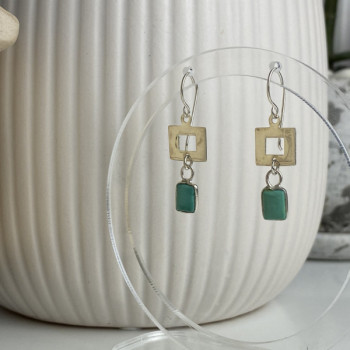 925 Sterling Silver Malachite Earrings