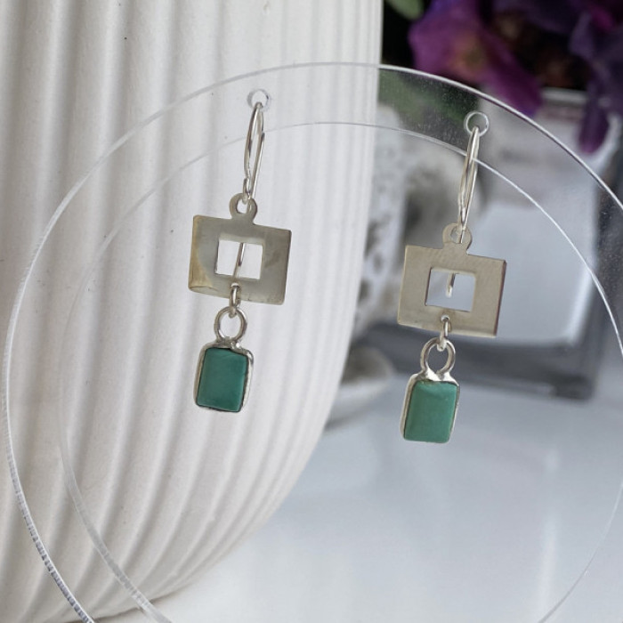 925 Sterling Silver Malachite Earrings