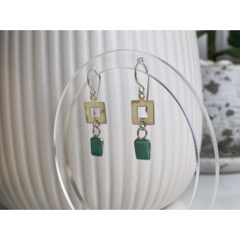 925 Sterling Silver Malachite Earrings