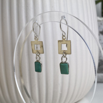 925 Sterling Silver Malachite Earrings