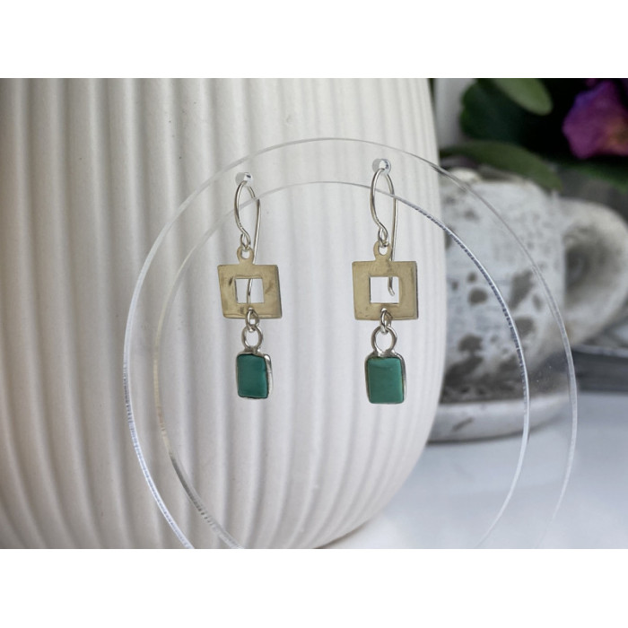 925 Sterling Silver Malachite Earrings
