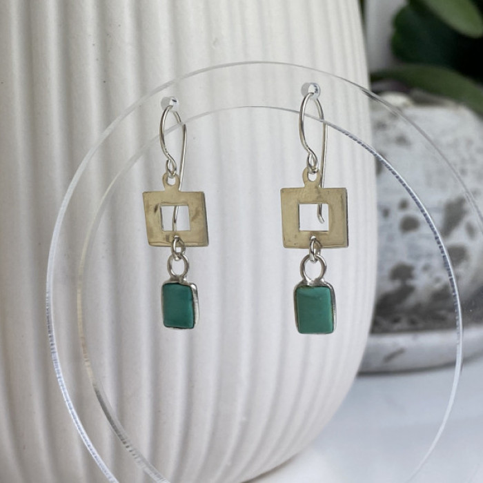 925 Sterling Silver Malachite Earrings