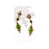 925 STERLING SILVER GOLD PLATED EMERALD EARRINGS