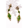 925 Sterling Silver Gold Plated Emerald Earrings
